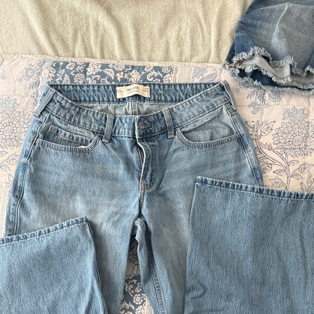 Hollister Pale Blue Straight Leg Jeans